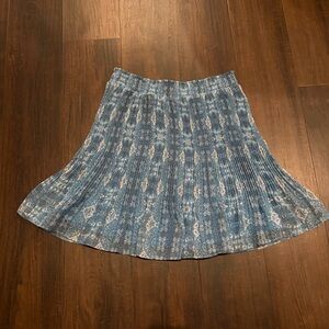 Intermix Blue Pleated Paisley Chiffon Mini Skirt – Size XS